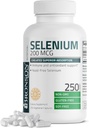 Bronson Selenium 200 mcg – Free Yeast Chelated Amino Acid Complex - Essential Trace Mineral with Superior Absorpition, 250 Vegetarian Capsles