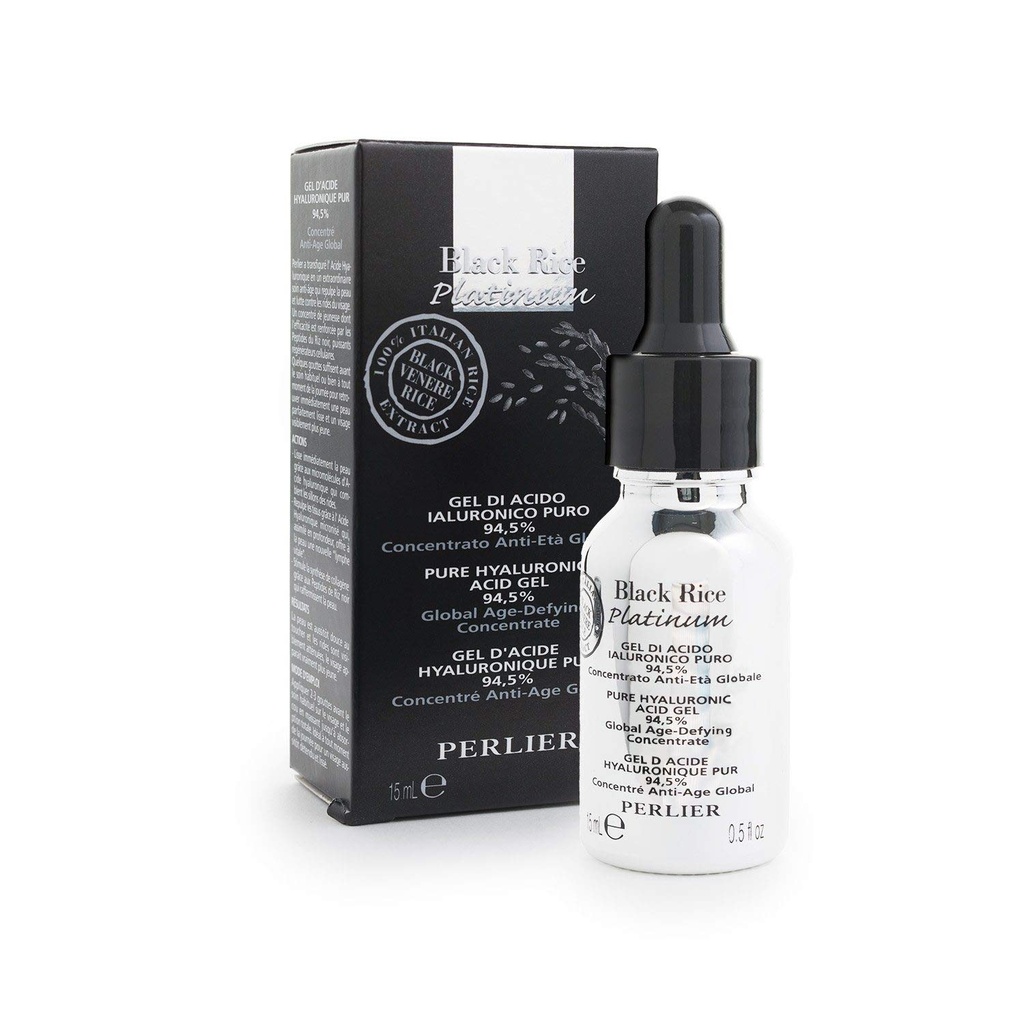 Perlier Μαύρο Ρύζι Platinum 94,5 % Καθαρό Υαλουρονικό οξύ, 0,5 fl. oz.