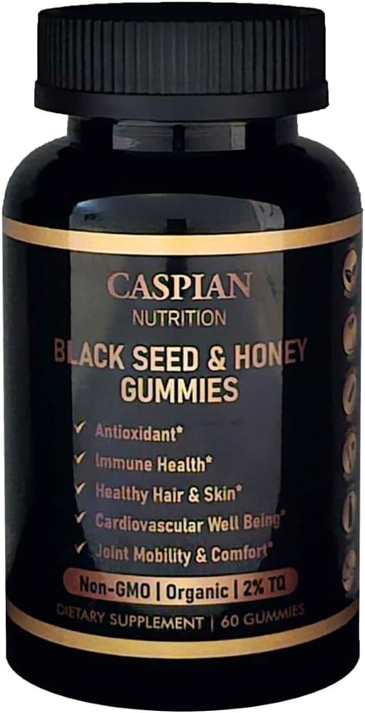 Μαύροι Σπόροι & Μέλι Gummies με Βιοτίνη & Βιταμίνη C, Βιολογικά, Μη ΓΤΟ, 2% TQ, 60 Gummies
