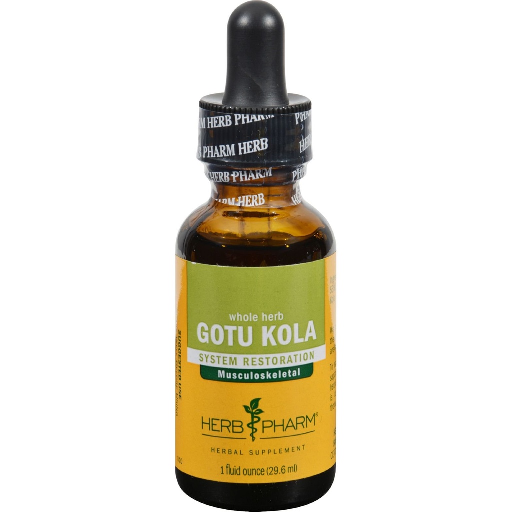 Βότανο Pharm Certified Organic Gotu Kola Liquid Extract για την υποστήριξη του μυοσκελετικού συστήματος, 1 Fl Oz