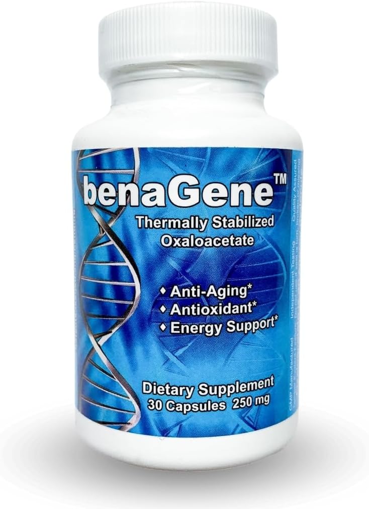 Benagene Oxaloxate Supplement - Υποστηρίζει Κυτταρική Ενέργεια - Θερμικά Σταθεροποιημένο με Βιταμίνη C - Μη ΓΤΟ & Vegan - 30 Υπηρεσίες, Μια φορά την ημέρα