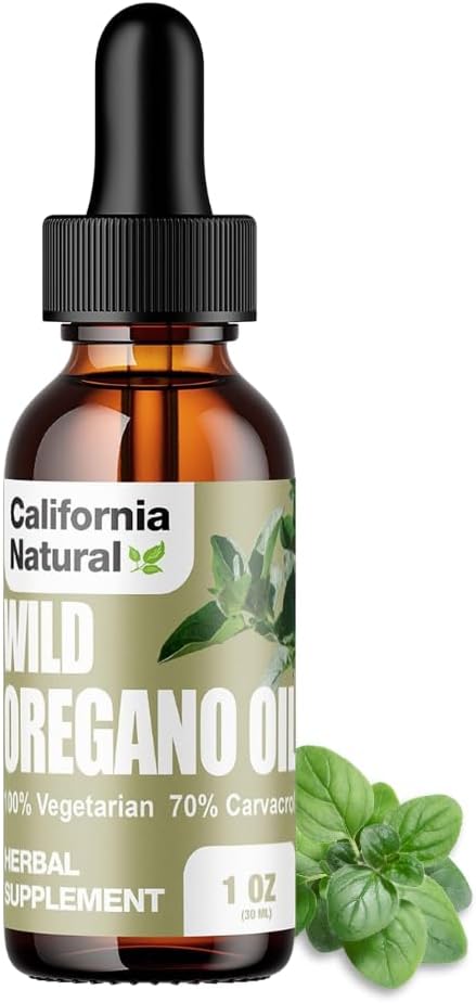 Wild Oregano Oil 1oz Μπουκάλι - Καλιφόρνια Φυσικό - ανοσοποιητικό σύστημα & Digestive Υποστήριξη - Προώθηση της Ουλής Υγεία & Υγιεινή Πέψη - 100% Χορτοφαγικά - 70% Carvacrol - συμπλήρωμα βοτάνων - 1oz