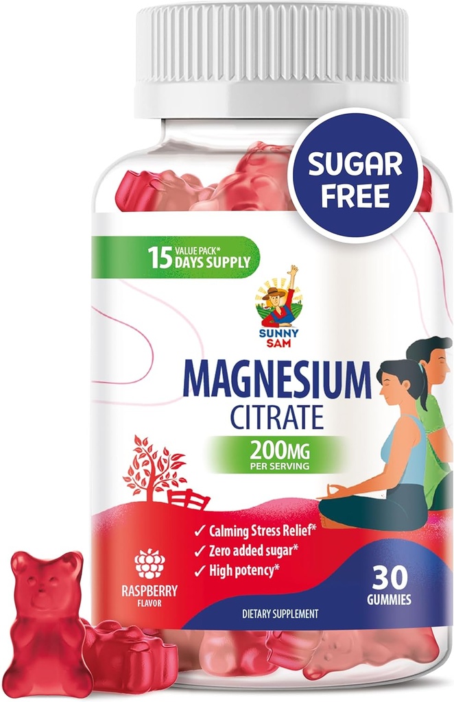 Μαγνήσιο Gummies για παιδιά & ενήλικες - 200mg - Ήρεμες μάσημα μαγνησίου - Μαγνήσιο Κιτρικό Μασώμενα συμπλήρωμα για Mood & μυϊκή υποστήριξη