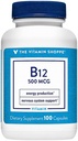 Η Βιταμίνη Shoppe Βιταμίνη B12 500mcg - Υποστηρίζει την παραγωγή ενέργειας, Once Daily Dietary Supplement - Βιταμίνη B-12 (ως Κυανοκοβαλαμίνη), Γλουτένη & Γαλακτοκομικά Χωρίς (100 κάψουλες)