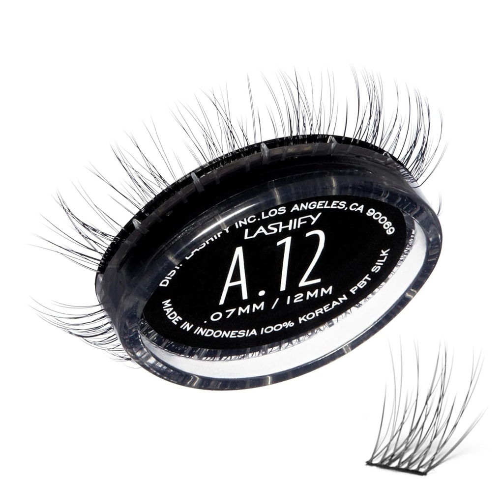 Lashify Ενισχύστε 12mm GossamerDIY Επεκτάσεις βλεφαρίδων Refill, Μαύρο, Εύκολη Ψευδείς Βλεφαρίδες για μια φυσική εμφάνιση
