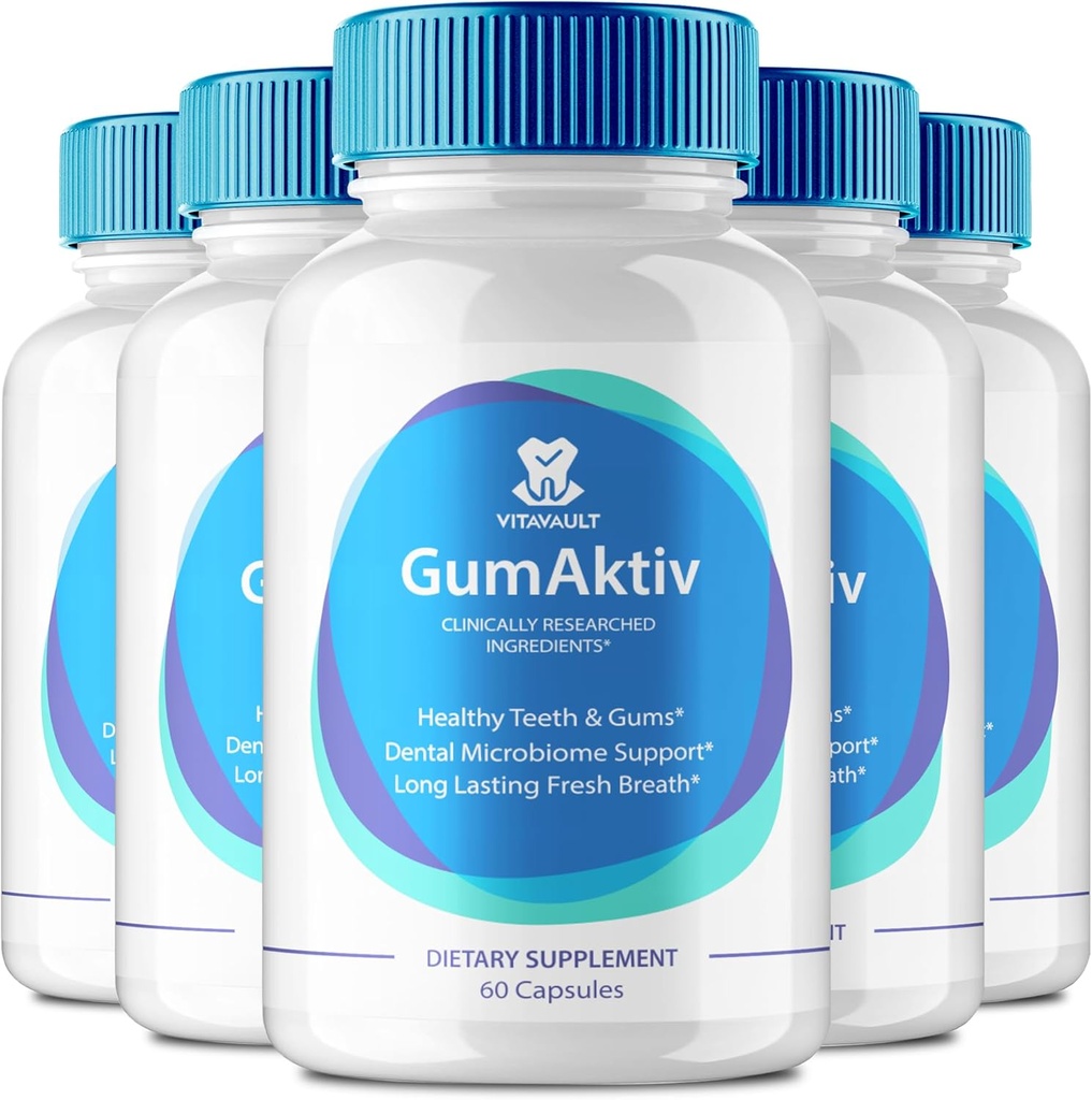 GumAktiv Capsules All Natural Care for Teeth and Gums, GumAktiv Pills Dental & Gum Health Formula Extra Strength, Vitamin and Minerals Overall Oral Protection Capsules, GumAktiv Reviews (5 Pack)