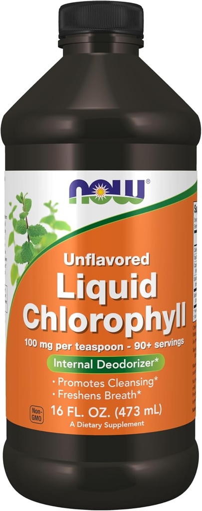 NOW Συμπληρώματα Τροφίμων, Unflavored Chlorophyl Liquid, 100 mg ανά Teaspoon, 16 fl. oz.