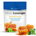 Silver Lozenges with Organic Manuka Honey and Vitamin C - Όλα τα φυσικά Nano Silver 45-50mcg των 60 PPM Κολλοειδές Ασημί Ορυκτές σταγόνες για την υποστήριξη του ανοσοποιητικού συστήματος, Soothe, Cool Cough & Lroat, 24-Lozenges