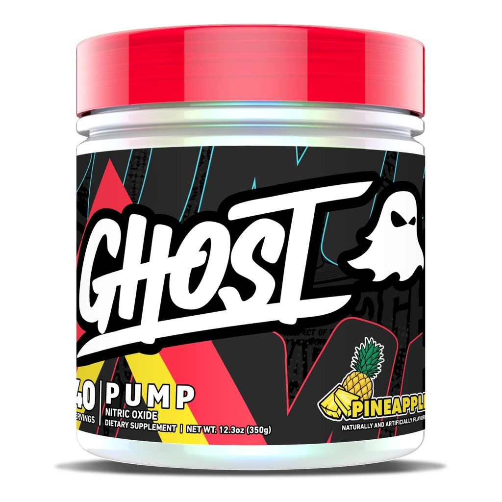 Αντλία GHOST Νιτρική Οξείδιο σε σκόνη, ανανά - 40 Σερβιέτες - Χωρίς ζάχαρη & χωρίς Stim συμπληρώματα προ-εργασίας - L-Citrulline, Arginine Νιτρικό & L-Glutathione - Χωρίς σόγια & γλουτένη, Vegan