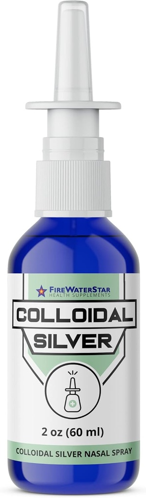 FWS Colloyal Silver Nasal Spray - 2oz - Ultra Fine Silver Mist - 50 ppm - 99,99% Καθαρότητα - Sinus Relief - Βοηθά με ξηρό, ερεθισμένο, Stuffy μύτη - ανοσοποιητικό σύστημα Υποστήριξη - για ενήλικες και εφήβους