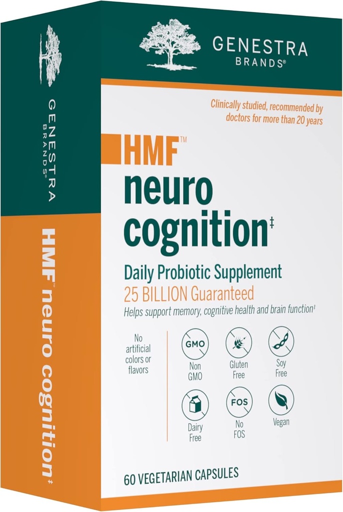 Genestra Brands HMF Neuro Cognition - Καθημερινή προβιοτικά για τη λειτουργία μνήμης & εγκεφάλου - 60 κάψουλες