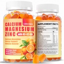 Ασβέστιο Μαγνήσιο Ψευδάργυρος Gummies με D3 & B6 & K2,1000mg Ασβέστιο Gummies με 300mg Μαγνήσιο Υποστήριξη ανοσοποιητική ενέργεια για ενήλικες και εφήβους, Ζάχαρη Δωρεάν (120Count)
