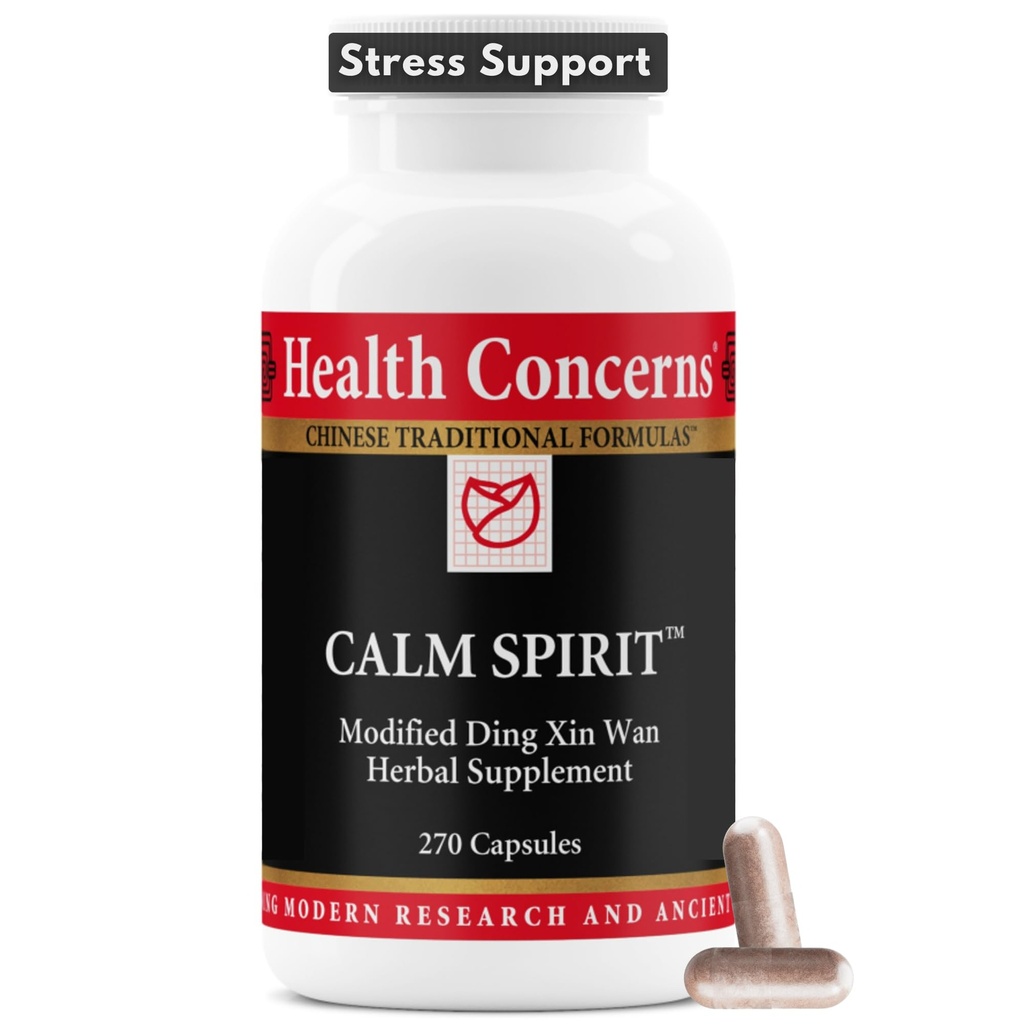 Ανησυχίες για την υγεία Ηρεμία Spirit - Stress Relief Supplement with Chinese Herbal Blend - Υποστηρίζει ηρεμία Mood, & συναισθηματική ευεξία - Μαγνήσιο Γλυκινικό & εκχύλισμα Hawthorn - 270 κάψουλες