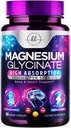 Magnesium Glycinate 1000mg - High Absorption & Chelated to Support Bone, Muscle, Nerves & Heart Health - Natural Sleep & Stress Support Women & Men - Vegan, Gluten & Soy Free, Non-GMO - 60 Capsules