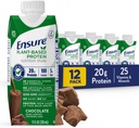 Ensure Plant-Based Protein Nutrition Shakes with 20g Fava Bean & Pea Protein, Vanilla & Chocolate Flavors, Pack of 12, 11 Fl Oz