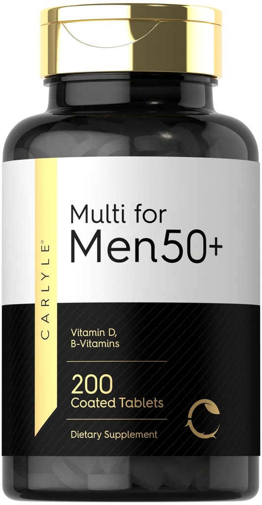 Carlyle Multivitamin for Men 50+ | 200 Count | with B Vitamins, Vitamin D, Magnesium & Zinc | Non-GMO, Gluten Free Supplement