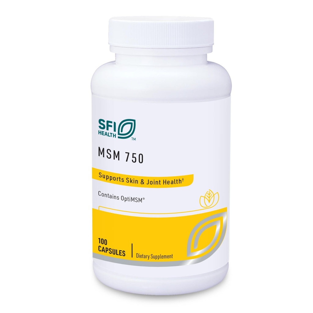 Klaire Labs SFI Health MSM 750 - Clinically Tested to support Joint Comfort & Structure, Methylsulfonylmethane as OptiMSM (100 Κάψουλες)