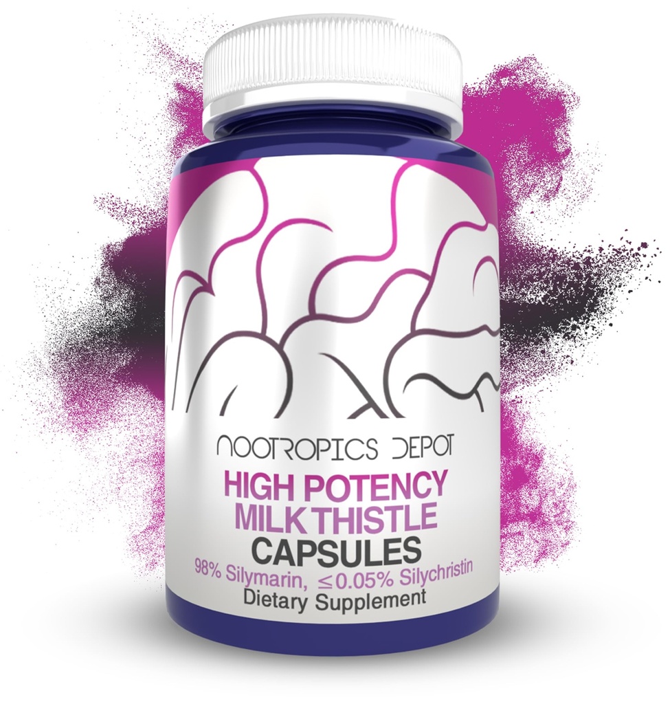 Nootropics Depot High Potency Milk Thistle Extract Κάψουλες 200mg σιλιμαρίνες από το Silybum marianum 