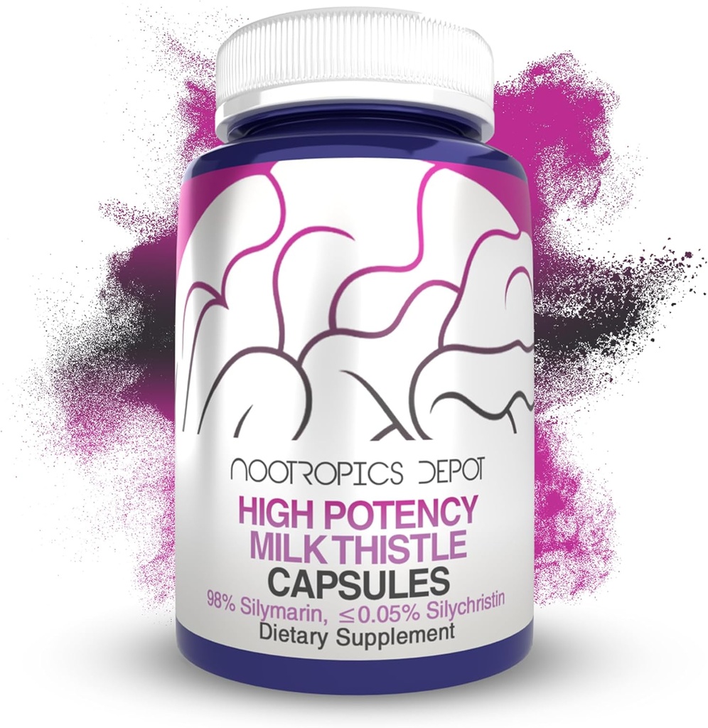 Nootropics Depot High Potency Milk Thistle Extract Κάψουλες 200mg σιλιμαρίνες από το Silybum marianum 