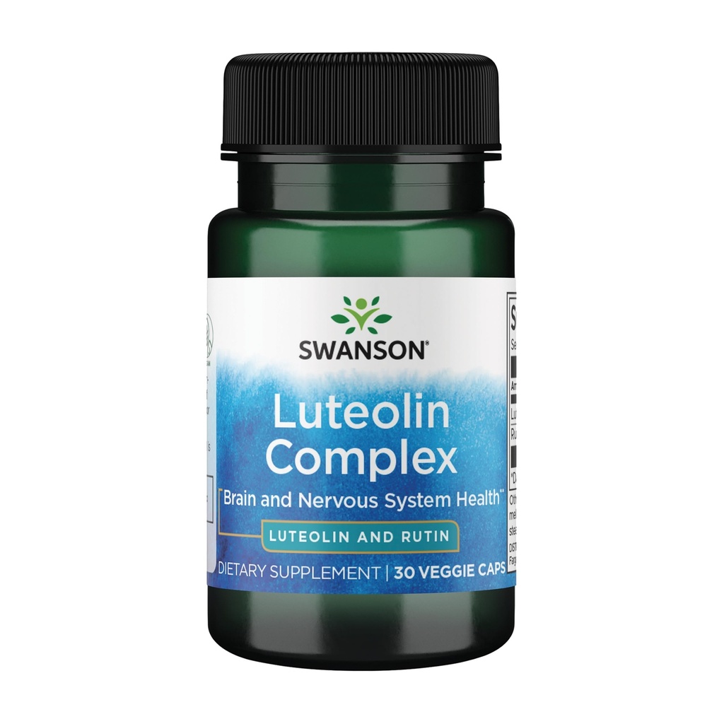 Swanson Luteolin Complex w/Rutin - Συμπλήρωμα υποστήριξης εγκεφάλου που προωθεί τη μνήμη, Mood & Γνωστική Υγεία - Φυσική Φόρμουλα για να βοηθήσει τη διατήρηση του νευρικού συστήματος - (30 κάψουλες λαχανικών)