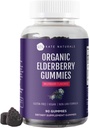 Kate Naturals Elderberry Gummies με βιταμίνη C και ψευδάργυρο για ενήλικες & παιδιά. Νόστιμο Sambucus Elderberry Gummies για την υποστήριξη του ανοσοποιητικού (90 Gummies, 45 ημέρες προσφοράς, οργανικά)