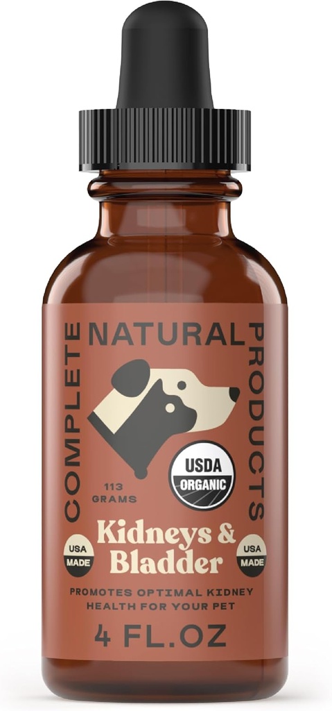 Complete Natural Products Organic Kidney & Bladder Concentrate for Pets - 4oz - Pure Organic Kidney & Bladder Concentrate