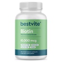 BESTVITE Biotin 10.000mcg (240 κάψουλες χορτοφαγικής) - Χωρίς στέαρ - Όχι Φωσφορικό Dicalcium - Δεν υπάρχουν τεχνητά γλυκαντικά - Δεν Γεύσεις - Δεν Flow Agents - Vegan - Μη ΓΤΟ - Χωρίς γλουτένη