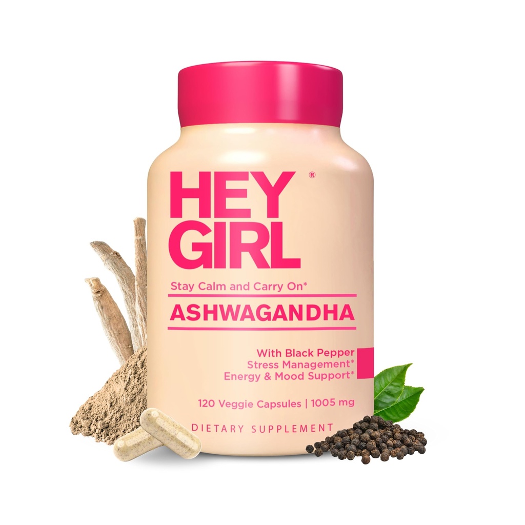 Ashwagandha Capsules 1005mg - Powder with Organic Black Pepper | 120 Pills Pure Ashwa Powder and Root Extract | Natural Mood & Stress Support, Energy, Focus, Thyroid