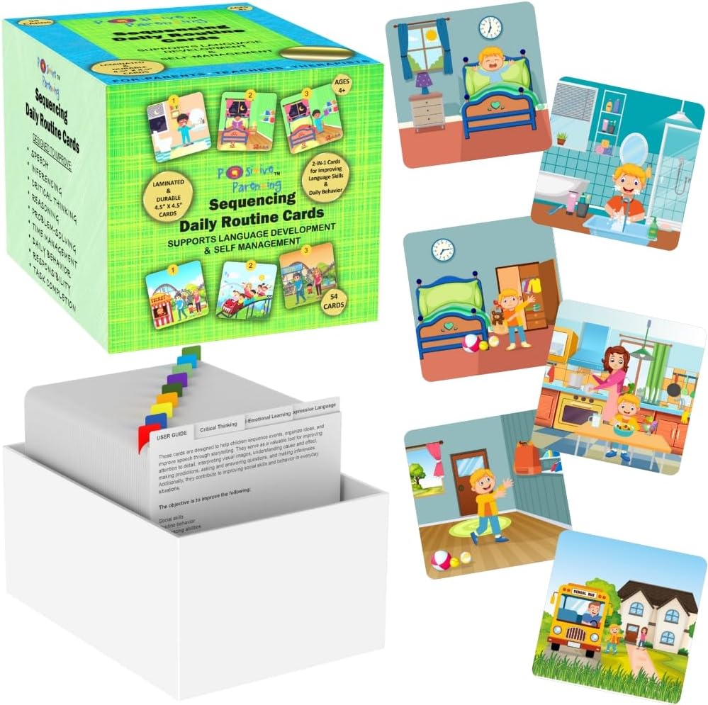 Ακολουθία για παιδιά Daily Routine Cards Λογοθεραπεία Υλικό Κοινωνική Ανάπτυξη και Κτίριο Ποινών για παιδιά ABA Therapy Υλικό Λογοθεραπείας Παιχνίδι Αγγλικής Γλώσσας Δίγλωσσοι Μαθητές ESL
