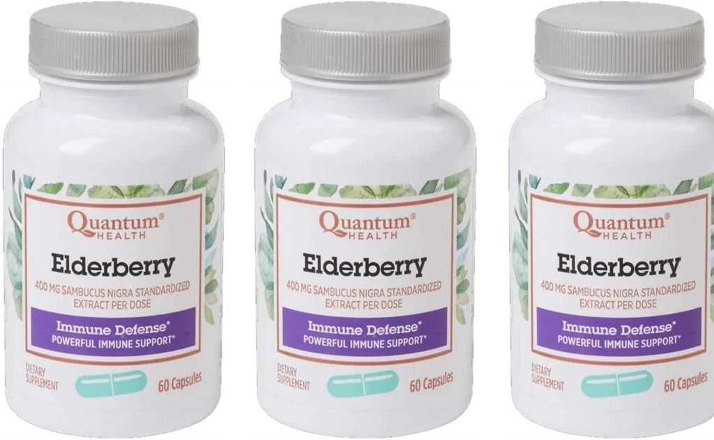 Quantum Health, Elderberry Extract Capsule, 60- Count συσκευασίες (Pack of 3)