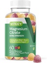 VITEEY Magnesium Gummies for Adults - 170mg of Magnesium Citrate Gummy for Calm, Sleep, Nerve & Muscle Function Support - Vegan, Gluten Free - 60 Count