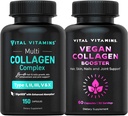 Vital Vitamins Multi Collagen Pills (150 ct) + Vegan Collagen Booster (60 ct)