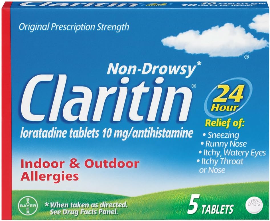 Claritin 24 ώρες Μη- Νυσταγμός δισκία, 10 mg, 5 κόμης (708164)