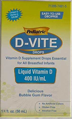 Παιδιατρική D-Vite Liquid Vitamin D 400 IU/ml (50 ml) - Bubble Gum Flavor