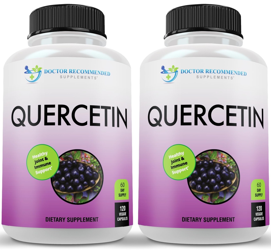DOCTOR RECOMMENDED SUPPLEMENTS Quercetin 1000mg Per Serving - Vitamin Supplement, (Vegan | Non-GMO) (120 Veggie Capsules, Pack of 2)