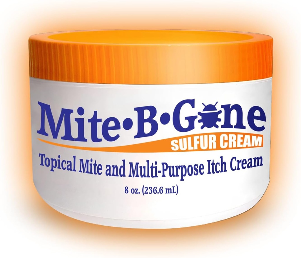 Mite-B-Gone Mite Cream & Bite Relief - 10% Φυσική κρέμα Sulfur για πολυ-Purpose Bites, Redness, Itsing, & Irritation 