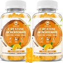 Creatine Monohydrate Gummies for Men & Women, μασώμενα Creatine Monohydrate for Muscle Strength, Muscle Builder, Energy Boost, Sugar Free, Vegan, Mango Flavor-120 Count
