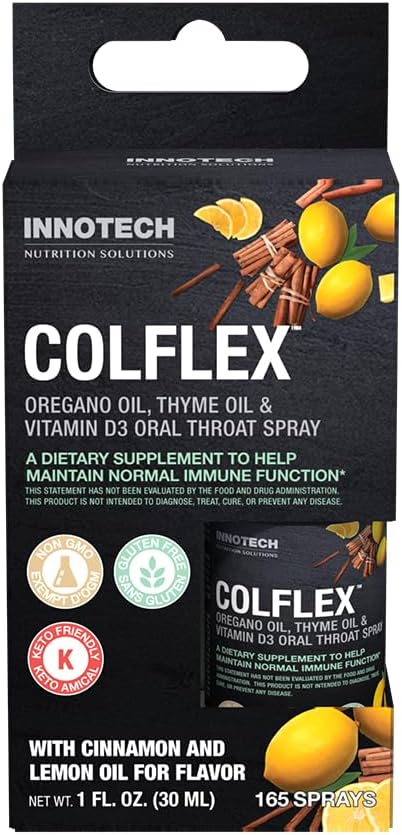 Innotech Nutrition Colflex Oregano Throat Spray, Κανέλα/Λεμόνι - 25 ml