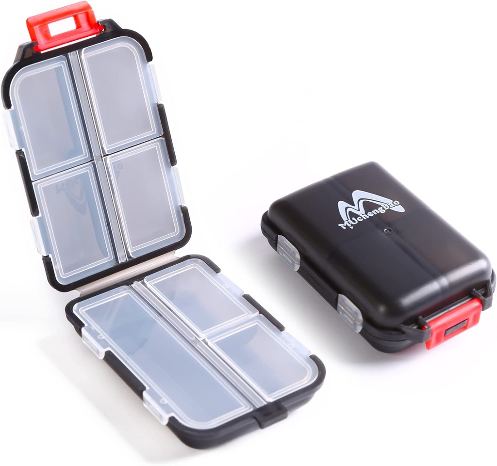 2PS Weekly Pill Organizer Μικρό Πτυσσόμενο Κουτί 7 Ημέρας BPA-Δωρεάν Daily Pill Container Πτυσσόμενη θήκη Ταξιδιών Χάπια με Lock Hill Holder, Medicine Organizer for Purse Pocket to Store Vitamin Etc (Μαύρο)