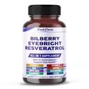All-in-1 Bilberry Eyebright Ασταξανθίνη Elderberry Resveratrol συμπλήρωμα - πλούσια σε Αντιοξειδωτικά & Υποστηρίζει την υγεία των ματιών - Κατασκευάζεται στις ΗΠΑ -150 κάψουλες