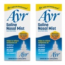 Ayr Saline Nasal Mist Spray 50 mL – Non Medicated Nasal Moisturizer for Dry Nasal Passages Cold and Allergy Relief (Pack of 2)