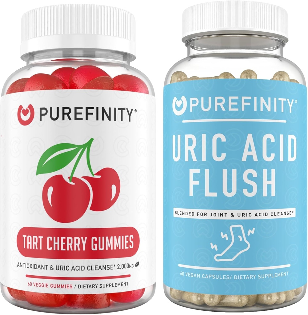 PUREFINITY Uric Acid Flush & Cleanse Κάψουλες + Ταρτάρης Cherry Gummies
