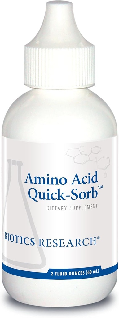 Βιοτική έρευνα Amino Acid Quick Sorb Liquid Formula, Highly Absorbed, Glycine, L Alanine, L Arginine HCl, L L Lysine HCl, L Proline, L Histidine HCl, L Serine, L Thereonine, L Valine, 2 Fluid Ounces