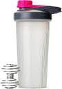 Mr. Pen Shaker Μπουκάλια για μείγματα πρωτεϊνών - 28 oz, Gray & Pink Shaker πρωτεΐνης με Whisk Ball