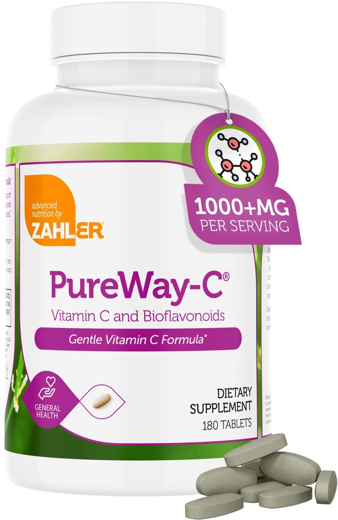 Zahler Vitamin C 1000mg Δισκία με Bioflavonoids - Υψηλή Ικανότητα VIT C 1000mg για Ανοσολογική Υποστήριξη - Απαλή στο στομάχι - Χωρίς γλουτένη Βιταμίνη C 1000 mg Συμπλήρωμα Βιταμίνης C για Γυναίκες & Άνδρες (180 Count)