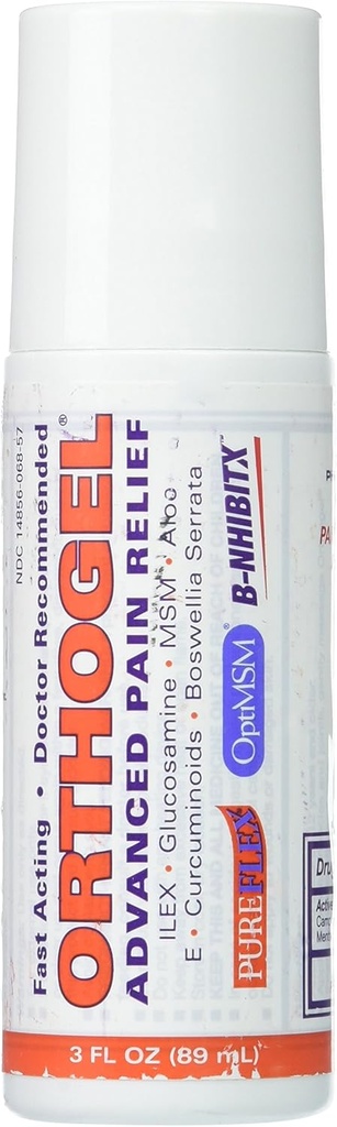 Orthogel Advanced Ψυχροθεραπεία Παυσίπονο Gel Roll On, 3 oz (πακέτο των 3)