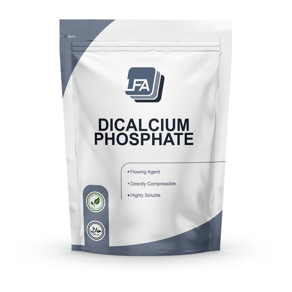 Dicalcium Phosphate Dihydrate DCPD σκόνη - 1 kg (2, 2 lb) - Tabletισκίο & Καψάκιο Flowing Agent - Food Anti-Caking Agent & Supplement Filler