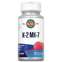 KAL Vitamin K2 MK7 ActivMelt 100 mcg, Συμπλήρωμα βιταμίνης K ως Superior K2 MK7, Υγεία των οστών, καρδιά και αρτηρίες Υγεία Υποστήριξη, Φυσικό άρωμα σμέουρων, Vegan, Χωρίς γλουτένη, 60 σερβιέτες, 60 μικροδισκία