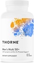 THORNE - Men's Multi 50+ - Πλήρης καθημερινή πολυβιταμίνη με βιταμίνες A, B6, B12, C, D, E, Zinc & More - Υποστήριξη καρδιά, εγκέφαλος, προστάτης, μυών & ανοσοποιητική υγεία* - 180 κάψουλες