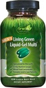 Irwin Naturals Men's Living Green Liquid-Gel Multi - 70 Essent Nutrients, Full-Spectrum Vitamins, Wholefood Blend - Στοχευμένη Adrenal & Brain Support - 120 Liquid Softgels
